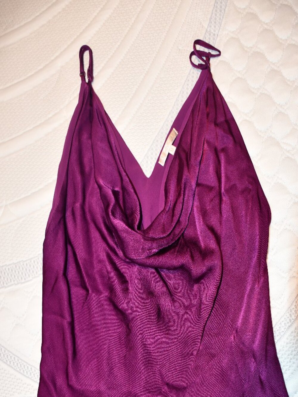 Plum Purple V-Neck Loose Strap Blouse